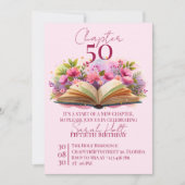 Invitation Chapitre 50 Anniversaire – Livre Ouvert avec Fleur (Devant)