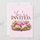 Invitation Chapitre 50 Anniversaire – Livre Ouvert avec Fleur (Dos)