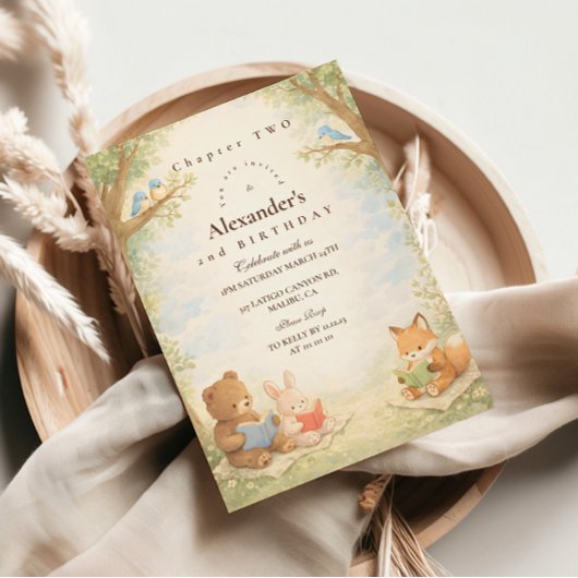 Invitation Chapitre deux anniversaire Little Reader