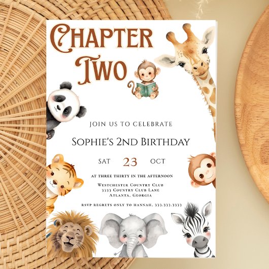Invitation Chapitre Deux Histoires Jungle Safari 2e Anniversa
