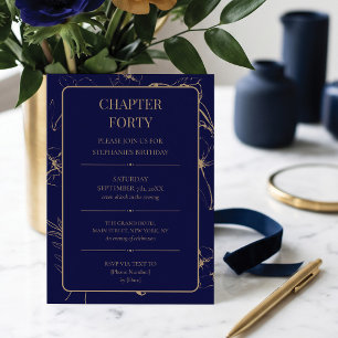 Invitation Chapitre Quarante Navy et Or 40e Anniversaire