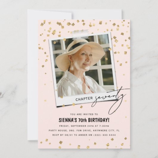Invitation Chapitre Soixante-dix Fun Photo moderne 70e annive (Devant)