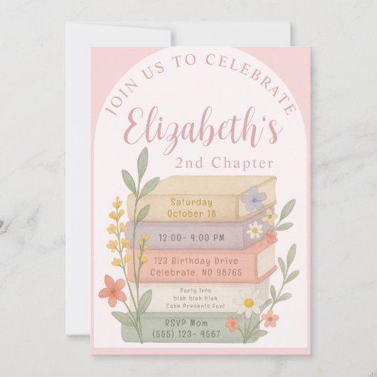 Invitation Chapitre suivant Réservé à thème Anniversaire Invi (Devant)