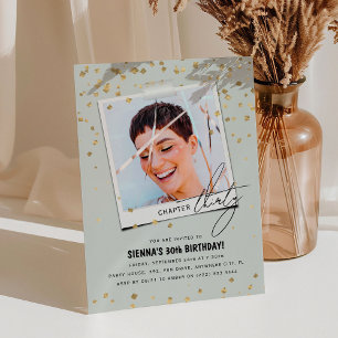 Invitation Chapitre Trente Photo Moderne Fun 30e Anniversaire