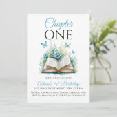 Invitation Chapitre Un Livre Blue Boy Premier anniversaire (Debout devant)