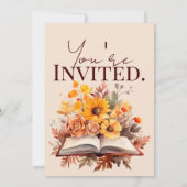 Invitation Chapter 40 Birthday – Open Book with Fall Flowers (Dos)