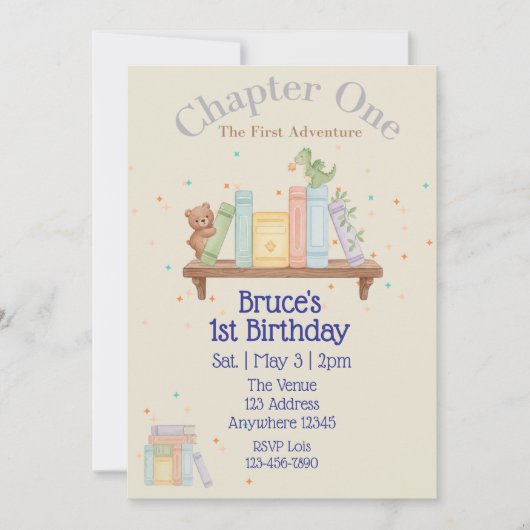 Invitation Chapter One, First Adventure, 1st Birthday (Devant)