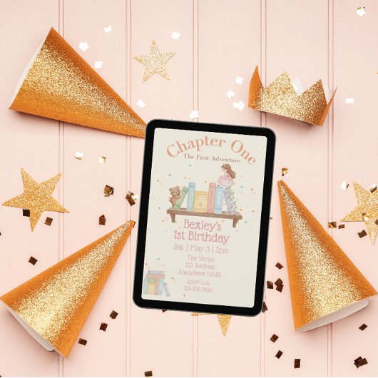 Invitation Chapter One, First Adventure, 1st Birthday Girl