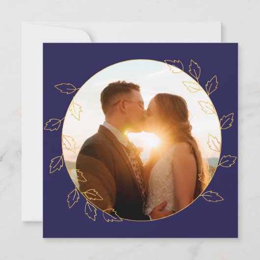 Invitation Chaque année Blue Hydrangea Mariage photo Annivers (Dos)