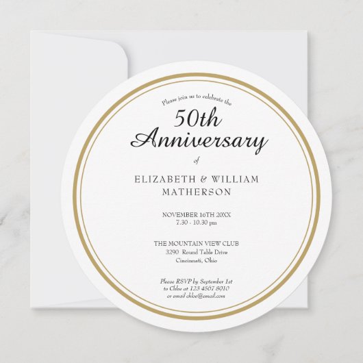 Invitation Chaque année Ensemble Anniversaire Mariage Cercle  (Dos)