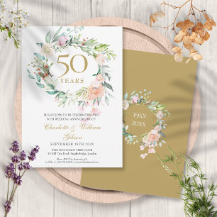 Invitation Chaque année Ensemble Mariage Anniversaire Rose Fl