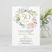 Invitation Chaque année Ensemble Mariage Anniversaire Rose Fl (Debout devant)