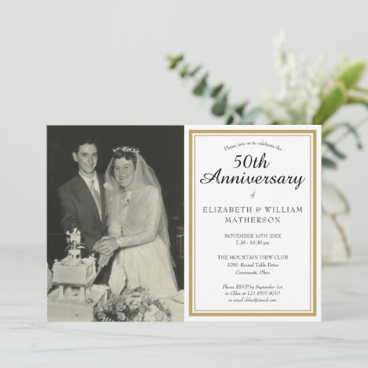 Invitation Chaque année Ensemble Mariage Photo Anniversaire (Debout devant)