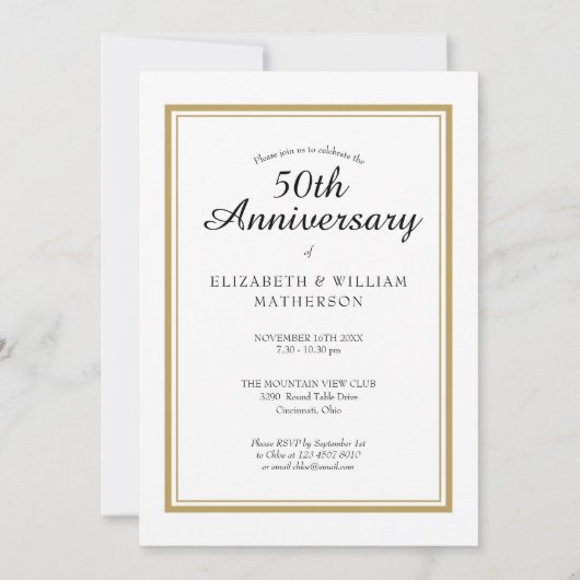 Invitation Chaque Année, Nous Faisons Encore Mariage Annivers (Dos)