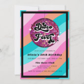 Invitation Chaque année Retro Disco Ball rose Anniversaire In (Devant)