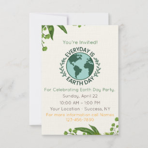 Invitation Chaque Jour Est Le Jour De La Terre - Fête Du Jour