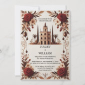 Invitation Chaque Rustic Fiesta Floral Rose espagnol Mariage (Devant)