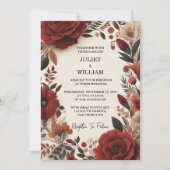 Invitation Chaque Rustic Fiesta Floral Rose espagnol Mariage (Devant)
