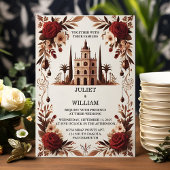 Invitation Chaque Rustic Fiesta Floral Rose espagnol Mariage