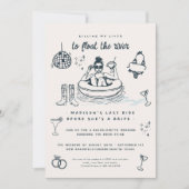 Invitation Char Whimsical Doodle River Bachelorette Week-end (Devant)