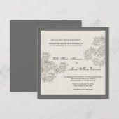 Invitation Charbon de bois de //d'invitation de mariage (Devant / Derrière)