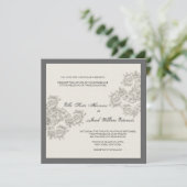 Invitation Charbon de bois de //d'invitation de mariage (Debout devant)