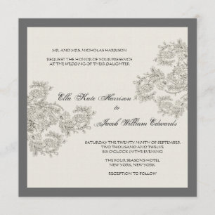 Invitation Charbon de bois de //d'invitation de mariage