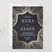 Invitation Charbon et or Faux Art Nouveau invitation, (Devant)