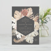 Invitation Charbon Floral Pampas Grass séché Jungle tropicale (Debout devant)