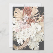 Invitation Charbon Floral Pampas Grass séché Jungle tropicale (Dos)