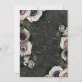 Invitation Charbon foncé Élégant Floral Moderne Brunch nuptia (Dos)