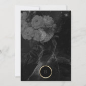 Invitation Charbon gris Dramatique Arc Floral Mariage Or (Dos)