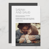 Invitation Charbon ・ Mariage photo moderne (Devant / Derrière)