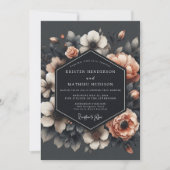 Invitation Charcoal & Apricot Gothic Wedding (Devant)