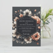 Invitation Charcoal & Apricot Gothic Wedding (Debout devant)