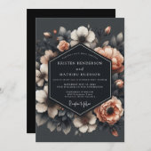 Invitation Charcoal & Apricot Gothic Wedding (Devant / Derrière)