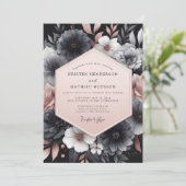 Invitation Charcoal Blush Gloaming Wedding (Debout devant)