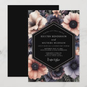Invitation Charcoal Blush Penumbra Wedding (Devant / Derrière)