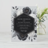 Invitation Charcoal Botanical Romance Wedding (Debout devant)