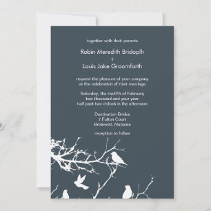 Invitation Charcoal Elegant Mariages d'hiver Personnalisé