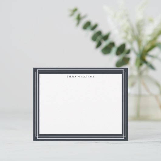 Invitation Charcoal Frame Note Card (Debout devant)