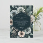 Invitation Charcoal Gloaming Anemone Wedding (Debout devant)