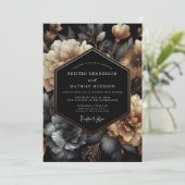 Invitation Charcoal Gold Chiaroscuro Wedding (Debout devant)