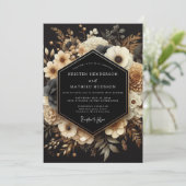 Invitation Charcoal Gold Nocturne Wedding (Debout devant)