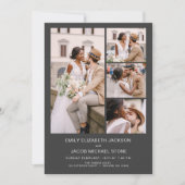 Invitation Charcoal Grey All In One QR Code Photo Mariage (Devant)