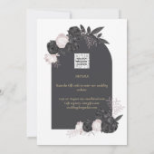 Invitation Charcoal Grey Rose Roses Mariage ENREGISTRER LA DA (Dos)