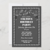 Invitation Charcoal Grey Western Bandana Imprimer Anniversair (Devant)