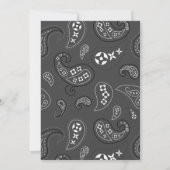 Invitation Charcoal Grey Western Bandana Imprimer Anniversair (Dos)