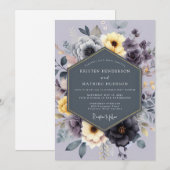 Invitation Charcoal Lemon Lyrical Wedding (Devant / Derrière)