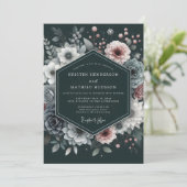 Invitation Charcoal Mauve Luminous Bloom Wedding (Debout devant)